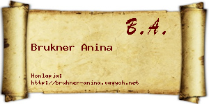 Brukner Anina névjegykártya